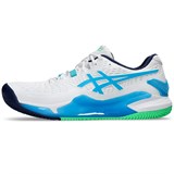 Asics GEL-RESOLUTION 9 CLAY Кроссовки теннисные Белый/Голубой - фото 297519