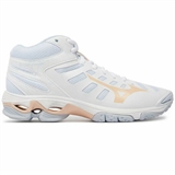 Mizuno WAVE VOLTAGE MID (W) Кроссовки волейбольные женские Белый/Розовый - фото 299559