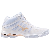 Mizuno WAVE VOLTAGE MID (W) Кроссовки волейбольные женские Белый/Розовый - фото 299560