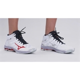 Mizuno WAVE VOLTAGE 2 MID Кроссовки волейбольные Белый/Красный - фото 299985
