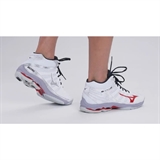 Mizuno WAVE VOLTAGE 2 MID Кроссовки волейбольные Белый/Красный - фото 299986