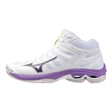 Mizuno WAVE VOLTAGE 2 MID (W) Кроссовки волейбольные женские Белый/Фиолетовый - фото 300009