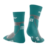 CEP HIKING MERINO MID CUT COMPRESSION SOCKS Компрессионные носки для активного отдыха на природе Зеленый/Серый - фото 300272