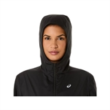 Asics CORE JACKET (W) Куртка беговая ветрозащитная женская Черный - фото 307282