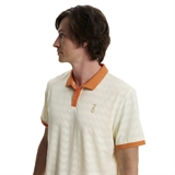 7/6 ANDY POLO "CREAM/ORANGE" Поло теннисное Бежевый/Оранжевый - фото 314538