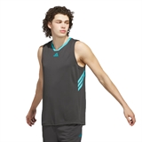Adidas LEGENDS 3-STRIPES BASKETBALL TANK TOP Майка баскетбольная Темно-серый/Голубой - фото 314709