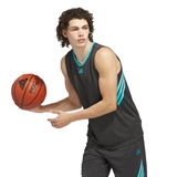 Adidas LEGENDS 3-STRIPES BASKETBALL TANK TOP Майка баскетбольная Темно-серый/Голубой - фото 314711