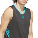 Adidas LEGENDS 3-STRIPES BASKETBALL TANK TOP Майка баскетбольная Темно-серый/Голубой - фото 314712