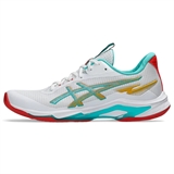Asics NETBURNER BALLISTIC FF 4 (W) Кроссовки волейбольные женский Белый/Голубой/Красный - фото 315086