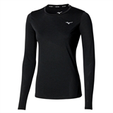 Mizuno CORE IMPULSE LS TEE (W) Лонгслив беговой женский Черный - фото 316619