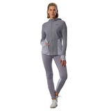 Mizuno ACTIVE WARMALITE HYBRID FULL ZIP HOODED LS TOP (W) Утепленный лонгслив с капюшоном женский Серый - фото 316649