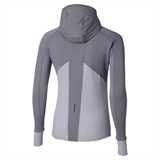 Mizuno ACTIVE WARMALITE HYBRID FULL ZIP HOODED LS TOP (W) Утепленный лонгслив с капюшоном женский Серый - фото 316652