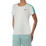 Mizuno FRONTIER T-SHIRT (W) Футболка теннисная женская Белый/Голубой - фото 317230