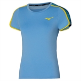 Mizuno FRONTIER T-SHIRT (W) Футболка теннисная женская Голубой/Желтый - фото 317253