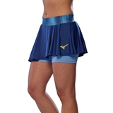 Mizuno FRONTIER FLYING SKIRT (W) Юбка теннисная женская Темно-синий/Голубой - фото 317329