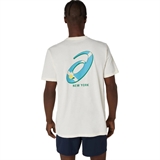 Asics COURT GRAPHIC SS TOP Футболка теннисная Белый/Голубой - фото 317693