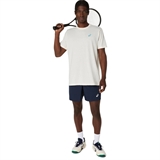 Asics COURT GRAPHIC SS TOP Футболка теннисная Белый/Голубой - фото 317697