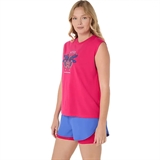 Asics GAME SEASONAL GRAPHIC TOP (W) Майка теннисная женская Розовый - фото 317715