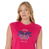 Asics GAME SEASONAL GRAPHIC TOP (W) Майка теннисная женская Розовый - фото 317716