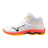 Mizuno WAVE VOLTAGE 2 MID Кроссовки волейбольные Белый/Оранжевый - фото 317782