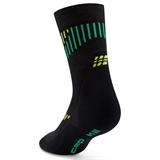 CEP CORE RUN MERINO MID CUT Компрессионные беговые носки Черный/Зеленый/Желтый - фото 320800
