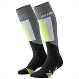 CEP SKI THERMO TALL COMPRESSION SOCKS Компрессионные гольфы для катания на лыжах Черный/Серый/Салатовый - фото 321122