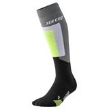 CEP SKI THERMO TALL COMPRESSION SOCKS Компрессионные гольфы для катания на лыжах Черный/Серый/Салатовый - фото 321124