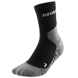 CEP HIKING LIGHT MERINO MID CUT COMPRESSION SOCKS Компрессионные тонкие высокие носки с шерстью мериноса Черный/Серый - фото 321562
