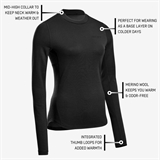 CEP COLD WEATHER MERINO LONG SLEEVE SHIRT (W) Футболка утепленная беговая с длинным рукавом женская Черный - фото 321703