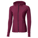 Mizuno ACTIVE WARMALITE HYBRID FULL ZIP HOODED LS TOP (W) Утепленный лонгслив с капюшоном женский Бордовый - фото 322229