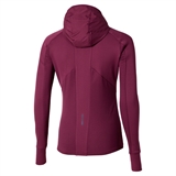 Mizuno ACTIVE WARMALITE HYBRID FULL ZIP HOODED LS TOP (W) Утепленный лонгслив с капюшоном женский Бордовый - фото 322230
