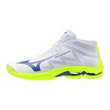 Mizuno WAVE LIGHTNING PRO MID Кроссовки волейбольные Белый/Синий/Желтый - фото 326706