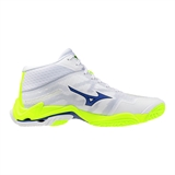 Mizuno WAVE LIGHTNING ELITE MID Кроссовки волейбольные Белый/Темно-синий/Желтый - фото 326709