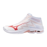 Mizuno WAVE LIGHTNING PRO MID (W) Кроссовки волейбольные женские Белый/Красный - фото 326715