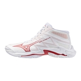 Mizuno WAVE LIGHTNING ELITE MID (W) Кроссовки волейбольные женские Белый/Красный - фото 326730