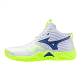 Mizuno WAVE MOMENTUM ELITE MID Кроссовки волейбольные Белый/Темно-синий/Желтый - фото 326754