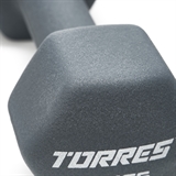 Torres PL522502 Гантель металлическая в неопреновой оболочке 2 кг - фото 328779