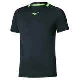 Mizuno LOGO T-SHIRT Футболка теннисная Черный/Зеленый - фото 334057
