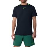 Mizuno LOGO T-SHIRT Футболка теннисная Черный/Зеленый - фото 334059