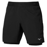 Mizuno CORE 5.5IN 2IN1 SHORT Шорты беговые Черный - фото 334111