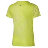 Mizuno CORE GRAPHIC SHORT SLEEVE TEE (W) Футболка беговая женская Желтый - фото 334121