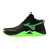 Mizuno WAVE MOMENTUM ELITE MID Кроссовки волейбольные Черный/Салатовый - фото 336628