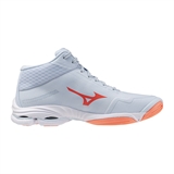 Mizuno WAVE LIGHTNING PRO MID (W) Кроссовки волейбольные женские Голубой/Коралловый - фото 337295