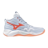 Mizuno WAVE MOMENTUM PRO MID (W) Кроссовки волейбольные женские Голубой/Коралловый - фото 337304