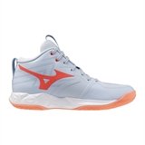 Mizuno WAVE MOMENTUM PRO MID (W) Кроссовки волейбольные женские Голубой/Коралловый - фото 337307