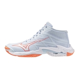 Mizuno WAVE LIGHTNING ELITE MID (W) Кроссовки волейбольные женские Голубой/Коралловый - фото 337324